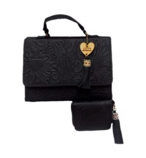 DUO CROSSBODY Y CARTERA DE PIEL NEGRO