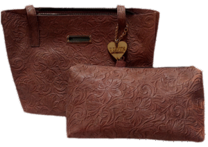 DUO BOLSA Y COSMETIQUERA DE PIEL